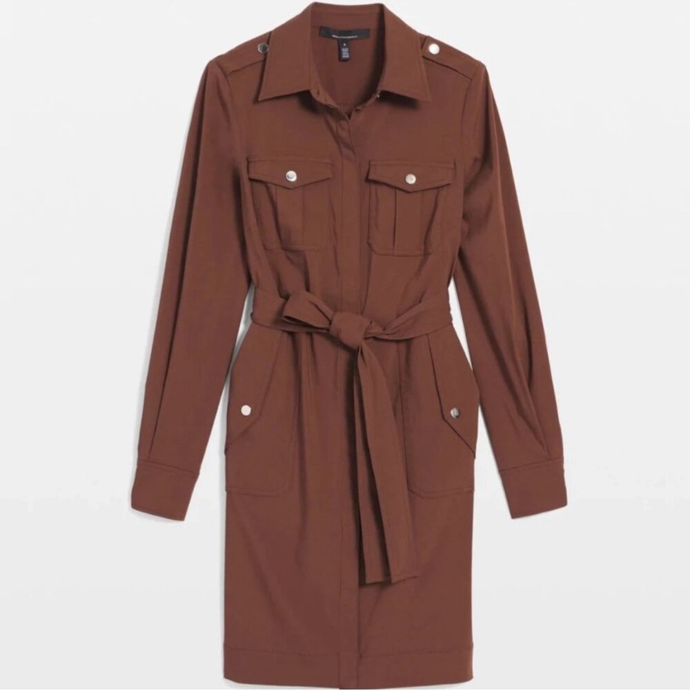 White House Black Market Brown Utility dress